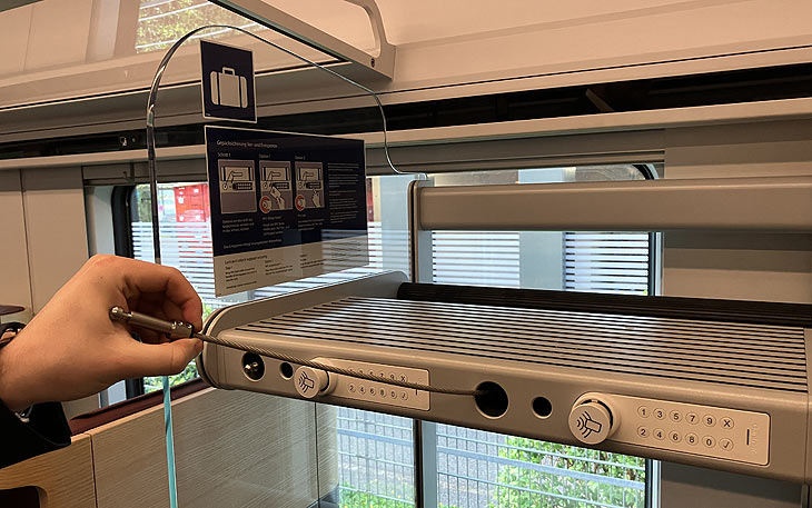 Railjet 2.Gen Gep&auml;cksicherung mit Versperrm&ouml;glichkeiten via NFC oder PIN-Code (&copy;Foto: Marikka-Laila Maisel)